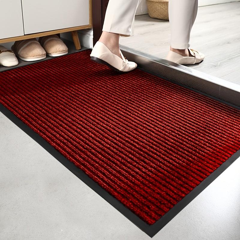 Solid Striped Door Mat Non Slip Entrance Rug Indoor Outdoor