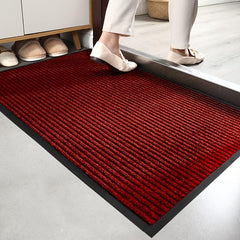 Solid Striped Door Mat Non Slip Entrance Rug Indoor Outdoor
