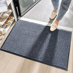 Solid Striped Door Mat Non Slip Entrance Rug Indoor Outdoor