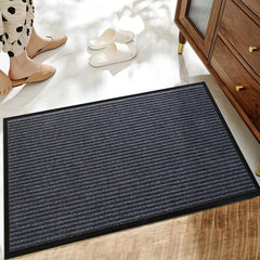 Solid Striped Door Mat Non Slip Entrance Rug Indoor Outdoor