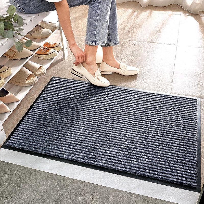 Solid Striped Door Mat Non Slip Entrance Rug Indoor Outdoor