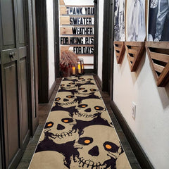 Gothic Skull Rug for Halloween Kitchen Non Slip Washable