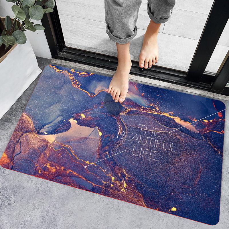 Fluffy Soft Bath Mat Abstract Fresh Area Bathroom Rug Non Slip Suction