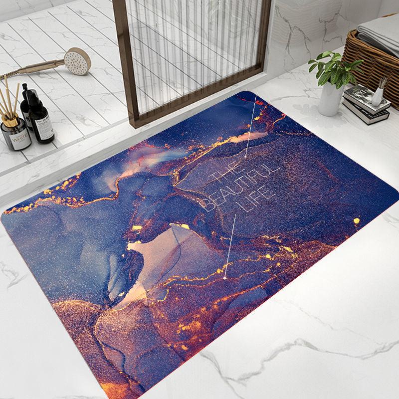 Fluffy Soft Bath Mat Abstract Fresh Area Bathroom Rug Non Slip Suction
