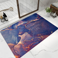Fluffy Soft Bath Mat Abstract Fresh Area Bathroom Rug Non Slip Suction