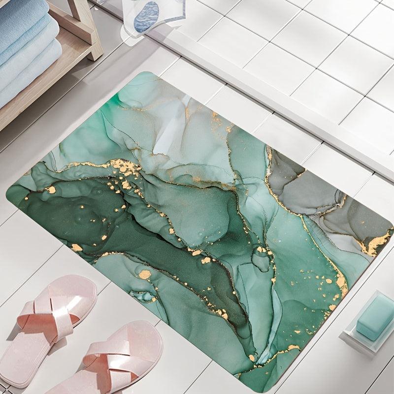 Fluffy Soft Bath Mat Abstract Fresh Area Bathroom Rug Non Slip Suction