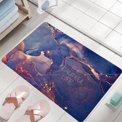 Fluffy Soft Bath Mat Abstract Fresh Area Bathroom Rug Non Slip Suction
