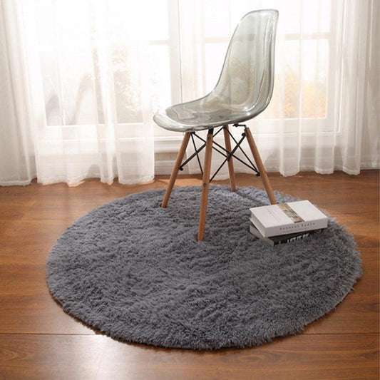 Fluffy Area Rug for Bedroom and Living Room - Plush Fuzzy Circular Mat