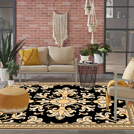 Oriental Floral Boho Area Rug Soft Non-slip Contemporary Floor Mat Home Decor