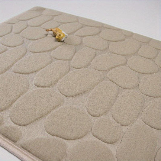 Memory Foam Bath Rug Cobblestone Bathroom Mat