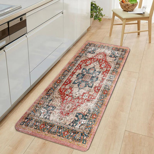 Colorful Boho Kitchen Rug Non Slip Ultra Soft Washable Entryway Rug