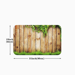 Wooden Print Non Slip Kitchen Floor Mat - Flannel Material
