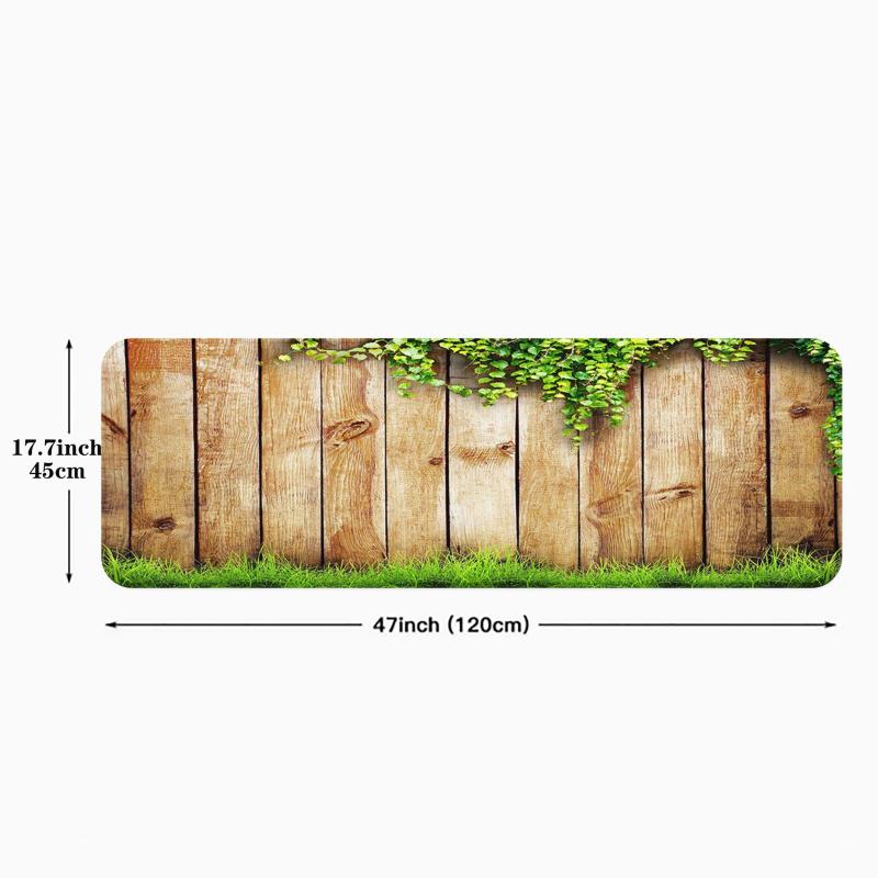 Wooden Print Non Slip Kitchen Floor Mat - Flannel Material