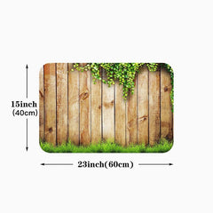 Wooden Print Non Slip Kitchen Floor Mat - Flannel Material