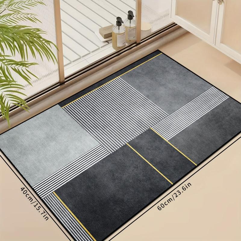 Modern Geometric Doormat Non slip Absorbent Machine Washable