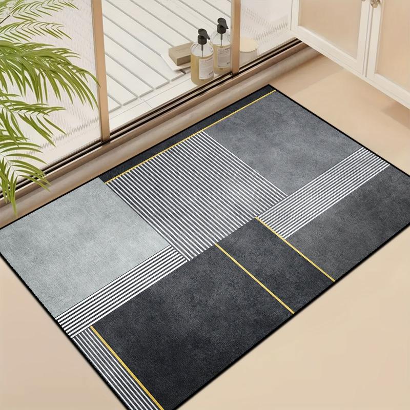 Modern Geometric Doormat Non slip Absorbent Machine Washable