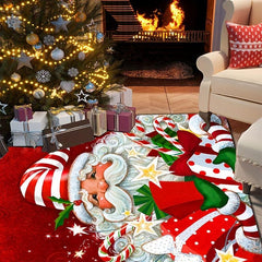 Christmas Pattern Carpet Festive Santa Claus Non Slip Floor Rug