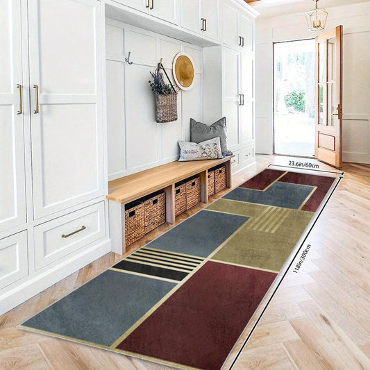 Modern Geometric 2'X10' Runner Rug Extra Long Washable Non Slip Kitchen Mat