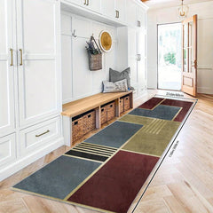 Modern Geometric 2'X10' Runner Rug Extra Long Washable Non Slip Kitchen Mat