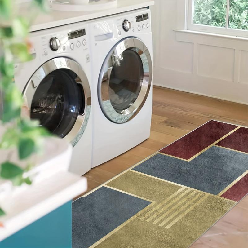 Modern Geometric 2'X10' Runner Rug Extra Long Washable Non Slip Kitchen Mat