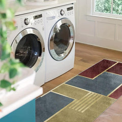 Modern Geometric 2'X10' Runner Rug Extra Long Washable Non Slip Kitchen Mat
