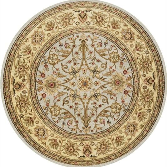 Round Vintage Carpet Boho Floral Non-slip Floor Mat Living Room R