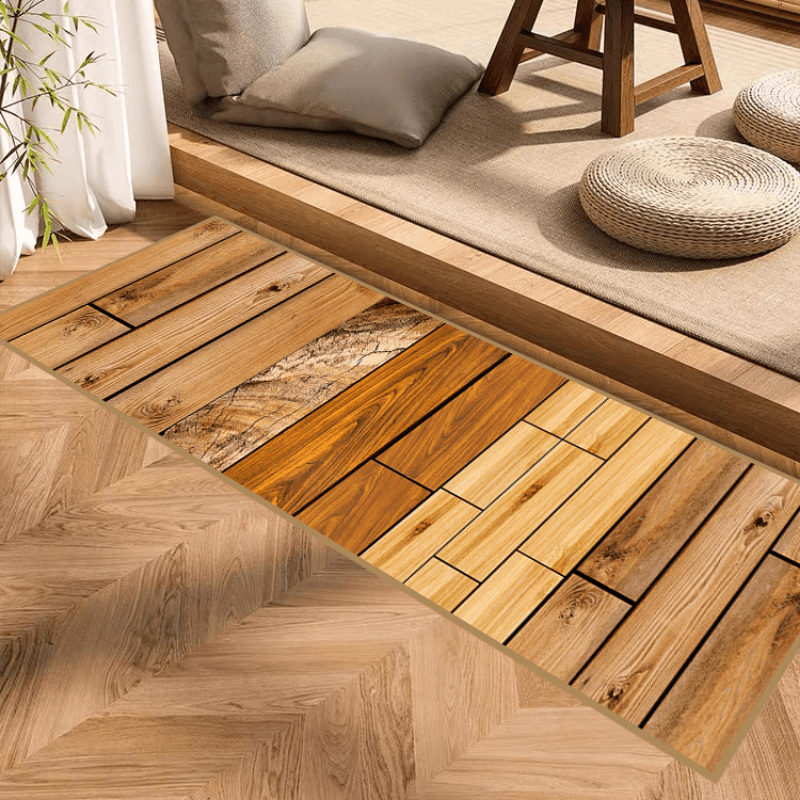 Crystal Velvet Log Look Decorate Bedroom Balcony Floor Mat