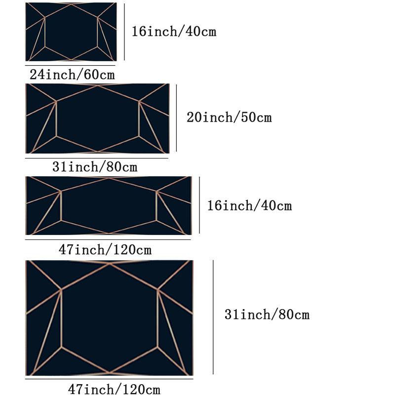 Thick Geometric Rug Non-slip Anti-fatigue Kitchen Mat