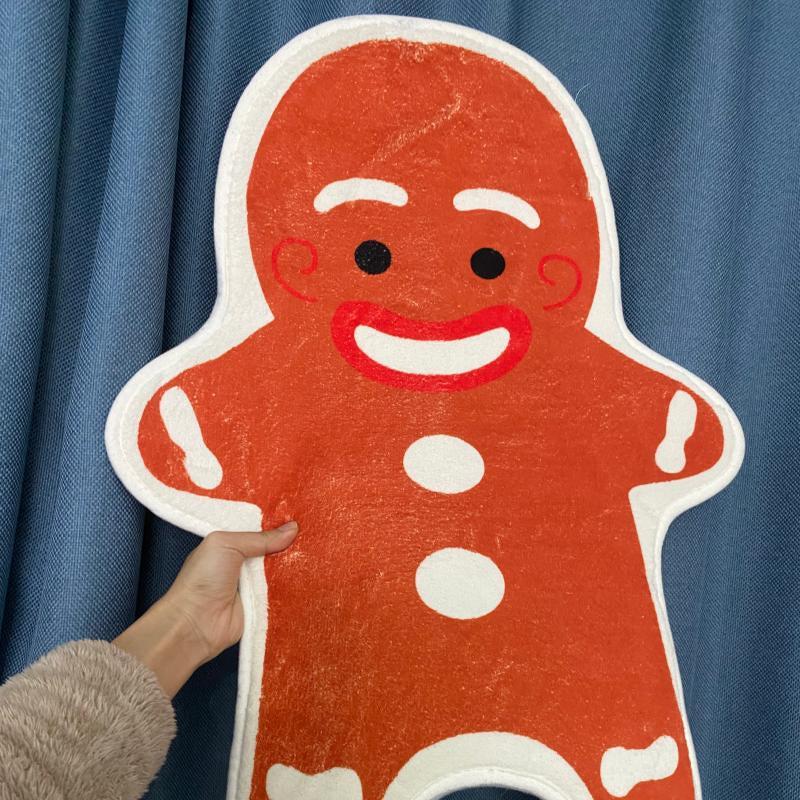 Christmas Gingerbread Man Rugs Non-Slip Washable Plush Rug