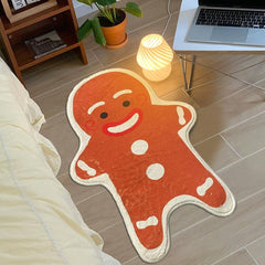Christmas Gingerbread Man Rugs Non-Slip Washable Plush Rug