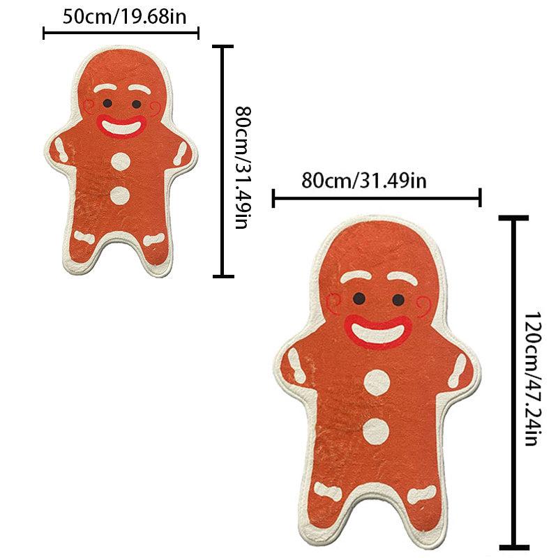 Christmas Gingerbread Man Rugs Non-Slip Washable Plush Rug