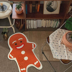 Christmas Gingerbread Man Rugs Non-Slip Washable Plush Rug