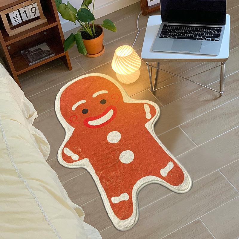 Christmas Gingerbread Man Rugs Non-Slip Washable Plush Rug