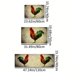 Colorful Chicken and Flower Floor Mat Non Slip Indoor Carpet