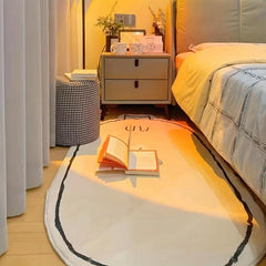 Cartoon Cat Bedroom Rug Non Slip Machine Washable Polyester Floor Carpet