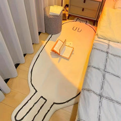 Cartoon Cat Bedroom Rug Non Slip Machine Washable Polyester Floor Carpet