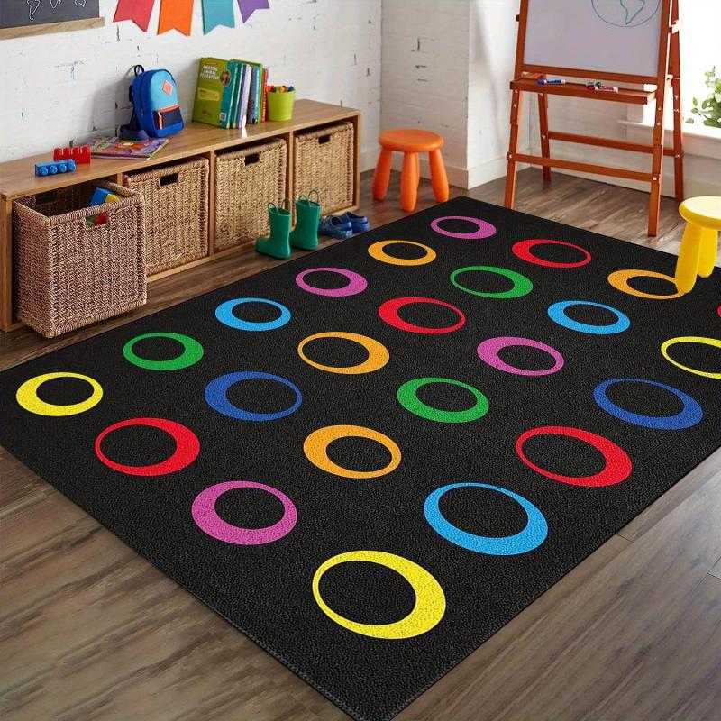 Colorful Circles Seating Classroom Carpet with 24 Seats