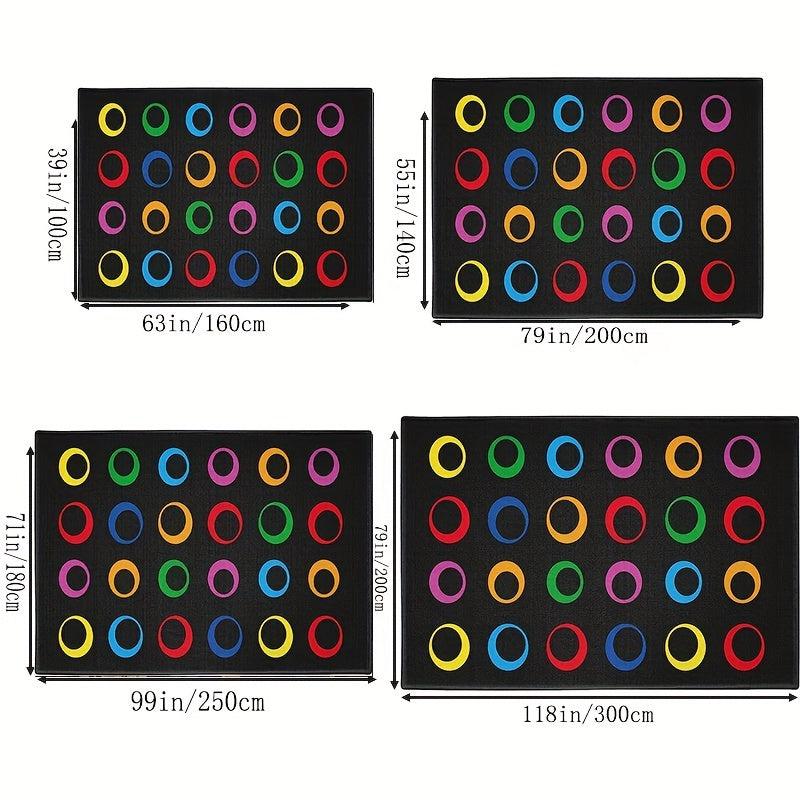 Colorful Circles Seating Classroom Carpet with 24 Seats