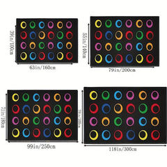 Colorful Circles Seating Classroom Carpet with 24 Seats