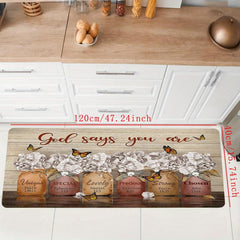 Vintage Painting Vase Mat Kitchen Long Floor Mat Rug Soft Carpet