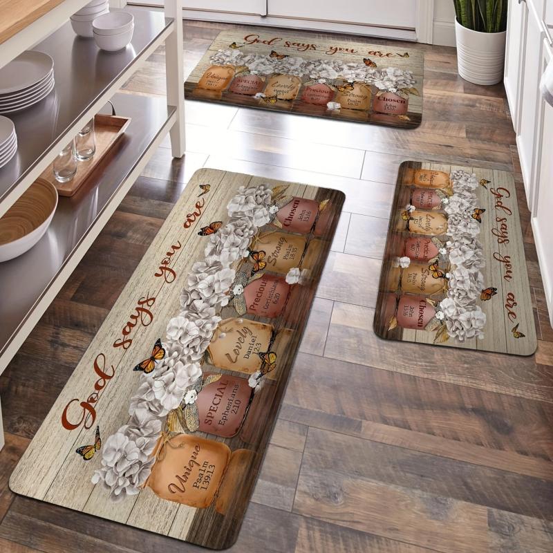 Vintage Painting Vase Mat Kitchen Long Floor Mat Rug Soft Carpet