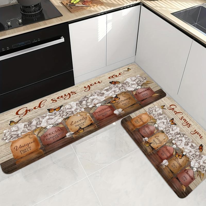 Vintage Painting Vase Mat Kitchen Long Floor Mat Rug Soft Carpet