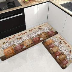 Vintage Painting Vase Mat Kitchen Long Floor Mat Rug Soft Carpet