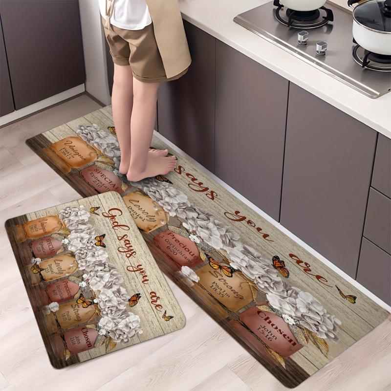 Vintage Painting Vase Mat Kitchen Long Floor Mat Rug Soft Carpet