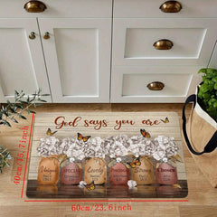 Vintage Painting Vase Mat Kitchen Long Floor Mat Rug Soft Carpet