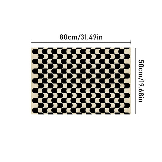 French Retro Checkerboard Rug Plush Carpet