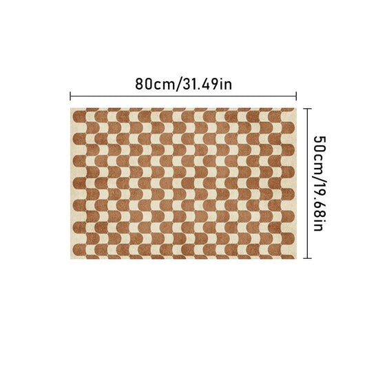 French Retro Checkerboard Rug Plush Carpet