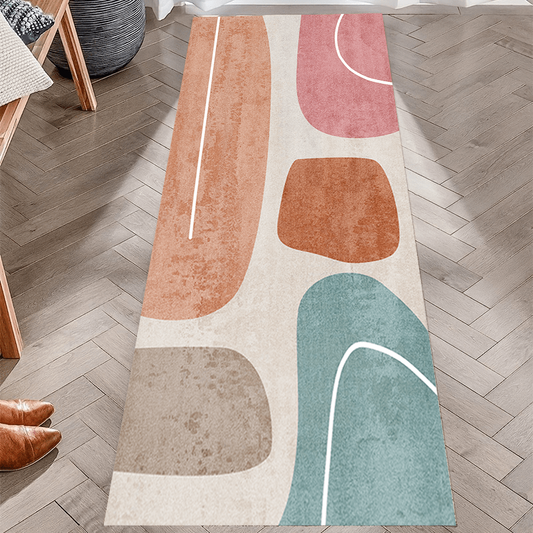 Abstract Runner Rug Soft Non Slip Hallway Kitchen Mat