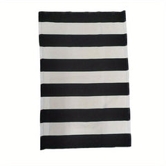 Striped Rug Indoor Outdoor Hand Woven Doormat Washable Layered Entryway