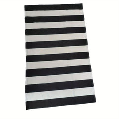Striped Rug Indoor Outdoor Hand Woven Doormat Washable Layered Entryway